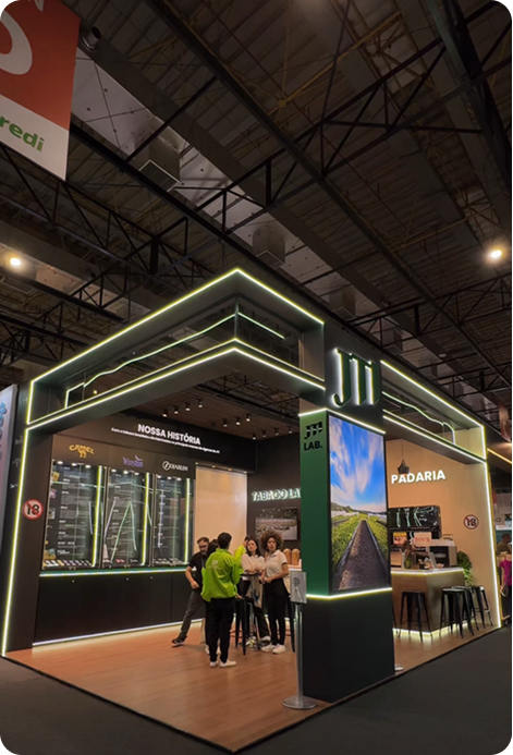 Completed JTI exhibition stand at Fipan