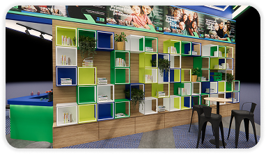 Detail of the Santillana exhibition stand