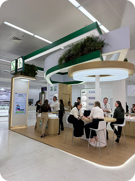 Corporate exhibition stand serving event visitors