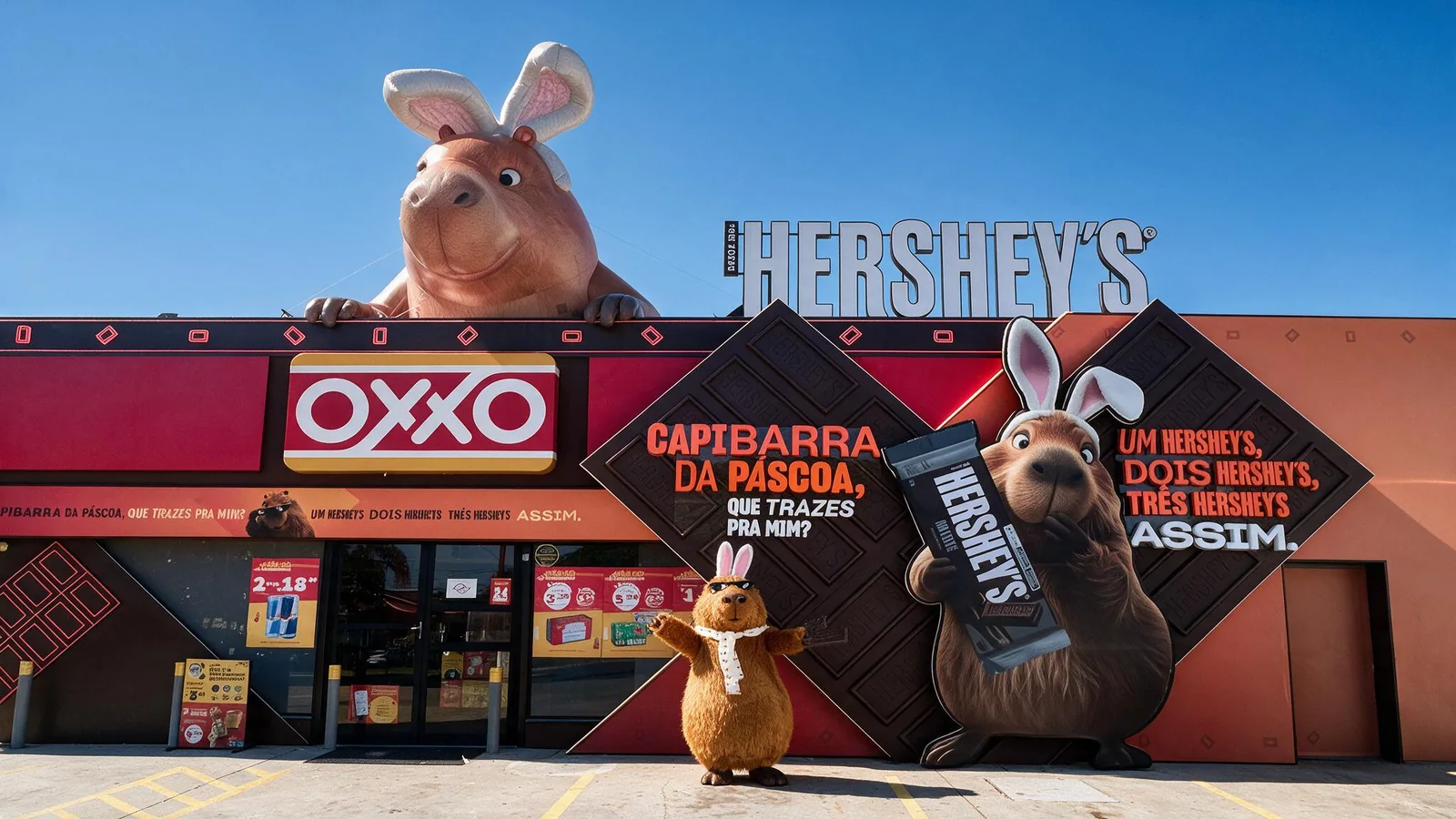Ambientação Hershey's na OXXO Capibarra